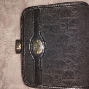Dior Black Wallet with Metallic Accent